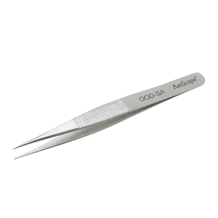 Amscope High Precision 4 3/4 in. Straight Flat Edge Tweezers TW-037-25PK
